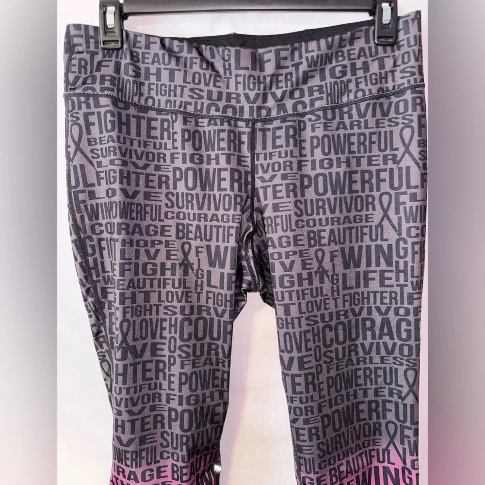 Ideology Gray and Pink Motivational Leggings
